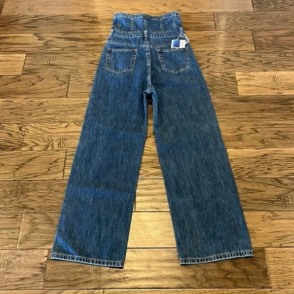 YKK Jeans Wide Leg High Rise NWT Size L - Picture 2 of 16